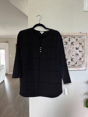 Talbots black long sleeve top size L